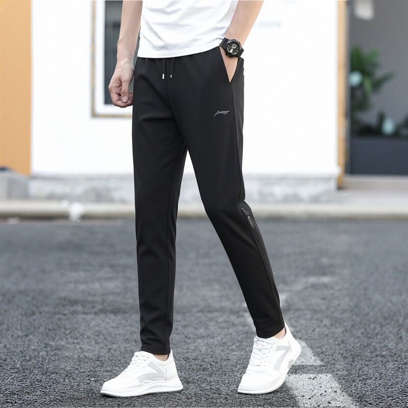 Li Ning Men's Sports Pants 2026 Spring Running Ice-Feel Long Pants Comfortable Sweat-Wicking Straight Casual Pants Akyw061 Li Ning Men's Sports Pants 2026 Spring Running Ice-Feel Long Pants Comfortable Sweat-Wicking Straight Casual Pants Akyw061