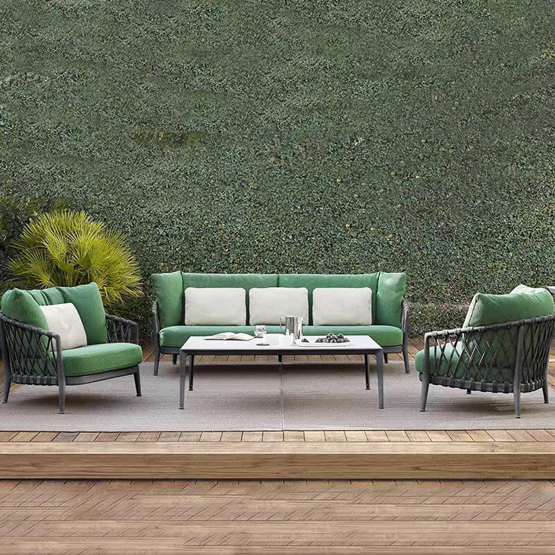 Outdoor Sofa Patio Vines Chair Garden Open-air Villa Balcony Sunscreen Water Casual Nordic Outdoor Rattan Sofa Combinations