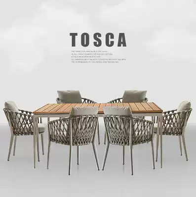 Outdoor table and chair kit combination courtyard waterproof sunscreen leisure with umbrella outdoor open-air balcony Net Red simple Villa