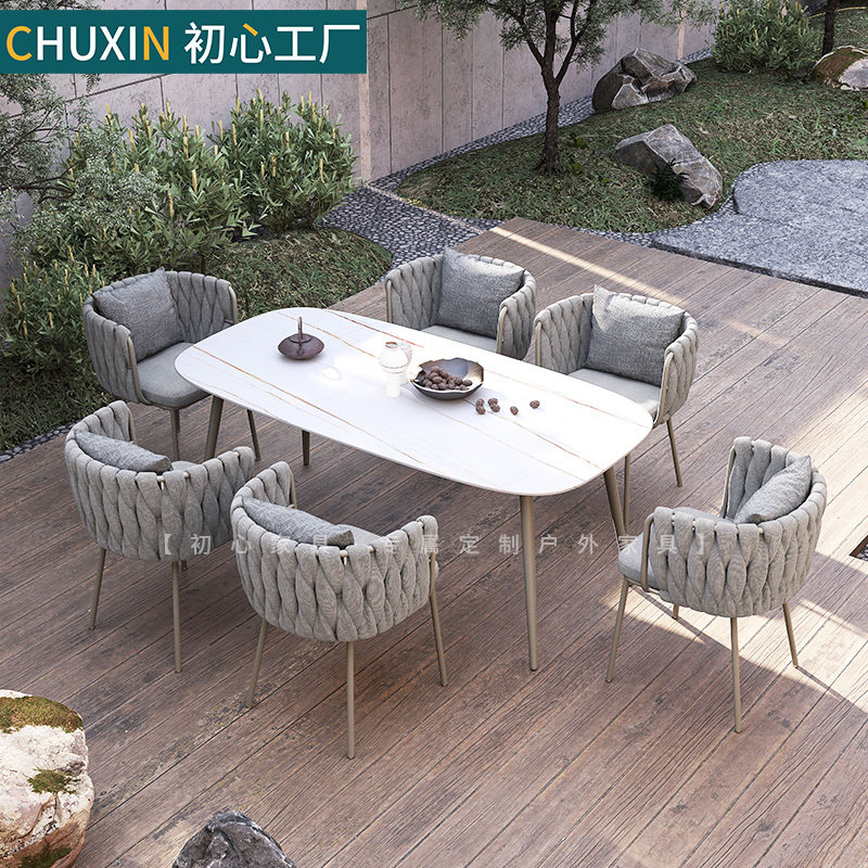 Outdoor Table And Chairs Patio Net Red Casual With Umbrella Sunscreen Outdoor Balcony Kit Rockboard Long Table Combinations