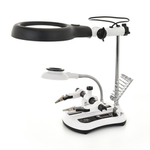 Plug-in 2 5 times 5 times 10 times maintenance desktop magnifying glass with LED light clock welding mobile phone repair
