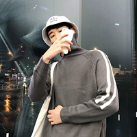 Áo len cổ cao nam phiên bản Hàn Quốc của xu hướng cá tính sinh viên 2018 mùa đông mới phong cách Harajuku lỏng lẻo chàng trai Hồng Kông áo len cổ cao nam