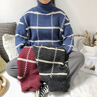 2018 mới áo len cao cổ mùa đông nam và nữ đôi sinh viên phong cách Harajuku áo len dày dày bf lười gió áo khoác đôi