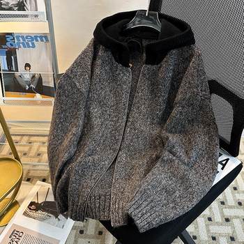 Japanese simple patchwork hooded sweater Japanese simple patchwork hooded sweater