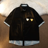 Дизайнерский тонкий комплект, трендовая брендовая японская рубашка для влюбленных, тренд сезона, оверсайз