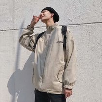 2021 spring coat mens trend handsome youth loose ins Tide brand Korean plaid double-faced jacket