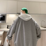 Демисезонный комплект, кардиган, толстовка с капюшоном, трендовая куртка, оверсайз, свободный крой