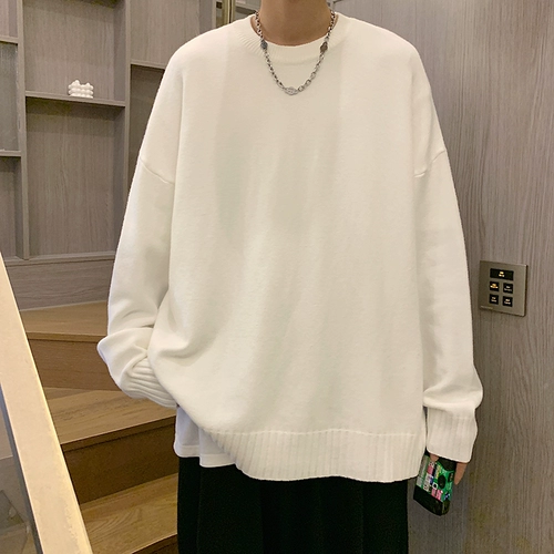 Tide, цветной свитер, трендовая удерживающая тепло приятная телу трикотажная демисезонная утепленный лонгслив для влюбленных, круглый воротник, оверсайз