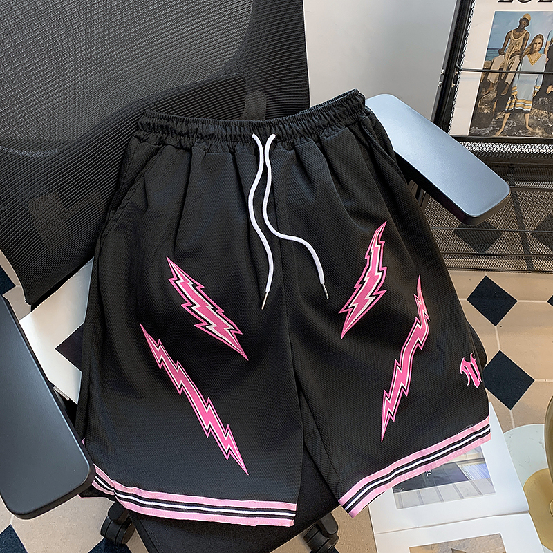 American-Style Trendy Brand Training Basketball Shorts for Boys, Loose, Quick-Drying, Breathable Quarter-Length Shorts, Youth Knee-Length Sports Shorts