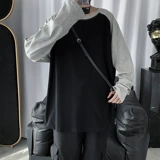 Весенний брендовый трендовый базовый приятный телу лонгслив, оверсайз