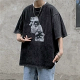 Футболка с коротким рукавом с круглым воротником, оверсайз