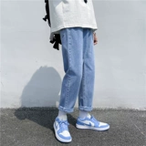 Летние трендовые брендовые джинсы, цветные штаны для отдыха, оверсайз, свободный прямой крой