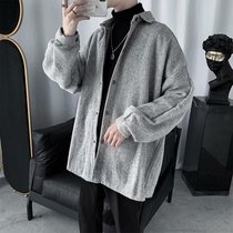 ins tide brand corduroy jacket mens spring new Hong Kong style casual Harajuku bf wind tooling jacket wild top