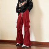 Мужские однотонные штаны, штаны-клёш, европейский стиль, свободный прямой крой