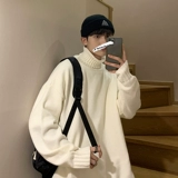 Зимний цветной трикотажный базовый приятный телу шерстяной свитер подходит для мужчин и женщин, свободный крой