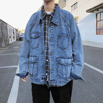 Spring and summer trend new mens ins denim jacket Korean trend students wild loose handsome coat tide