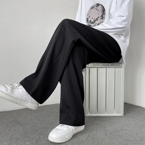 Костюм, мужские трендовые универсальные штаны для отдыха, оверсайз, свободный прямой крой, в корейском стиле, подходит для подростков