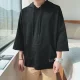 Ins siêu lửa với áo len ngắn tay nam trùm đầu hip hop phiên bản Hàn Quốc của thủy triều T phần mỏng nửa áo đầm trùm đầu áo thun nam mùa hè