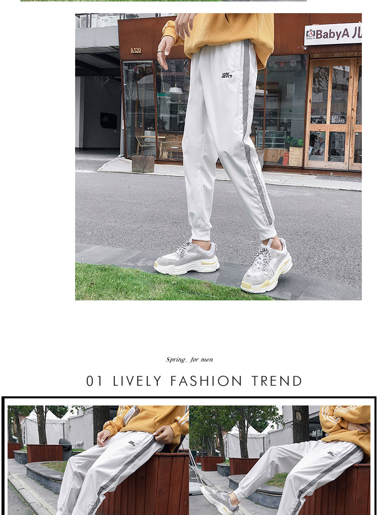 Ins quần siêu cháy đẹp trai t học sinh lỏng lẻo phong cách Harajuku bf9 điểm quần nam xu hướng hip hop quần thường xuyên thủy triều quần bò nam đẹp