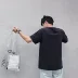 Ins siêu áo thun nam mùa hè 2018 mới du học ulzzang cotton Nhật Bản tay ngắn màu nửa rắn áo thun trắng nam Áo phông ngắn