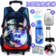 Trẻ em trung học cơ sở ba bánh công suất lớn có thể kéo xe không thấm nước túi kéo tay túi trẻ em kéo ba lô trường hợp xe đẩy