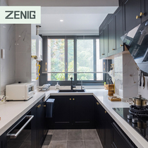 ZENIG Overall Kitchen Cabinet Customised Open U Type Quartz Stone Countertop Kitchen Cabinet Full House Home Set Up
