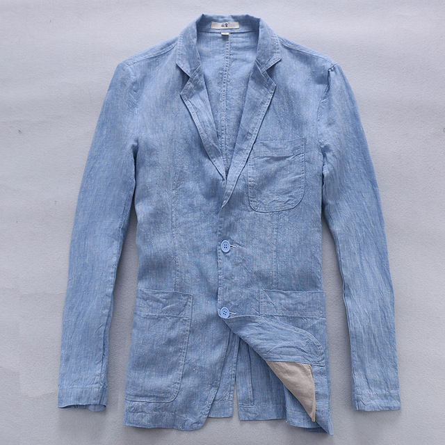 ພາກຮຽນ spring ແລະດູໃບໄມ້ລົ່ນຜູ້ຊາຍບໍລິສຸດ Linen Suit Jacket ຍີ່ປຸ່ນໄວຫນຸ່ມຍີ່ຫໍ້ຄົນອັບເດດ: Workwear ເຕັມ linen ເຄື່ອງນຸ່ງຫົ່ມບາດເຈັບແລະ Jacket ດຽວສໍາລັບຜູ້ຊາຍ