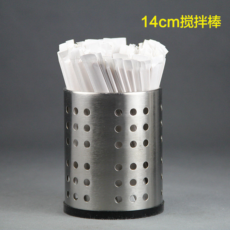 Woody coffee stirring stick disposable 14 cm outer band with independent wrapping paper cover coffee spoiler 500 packets