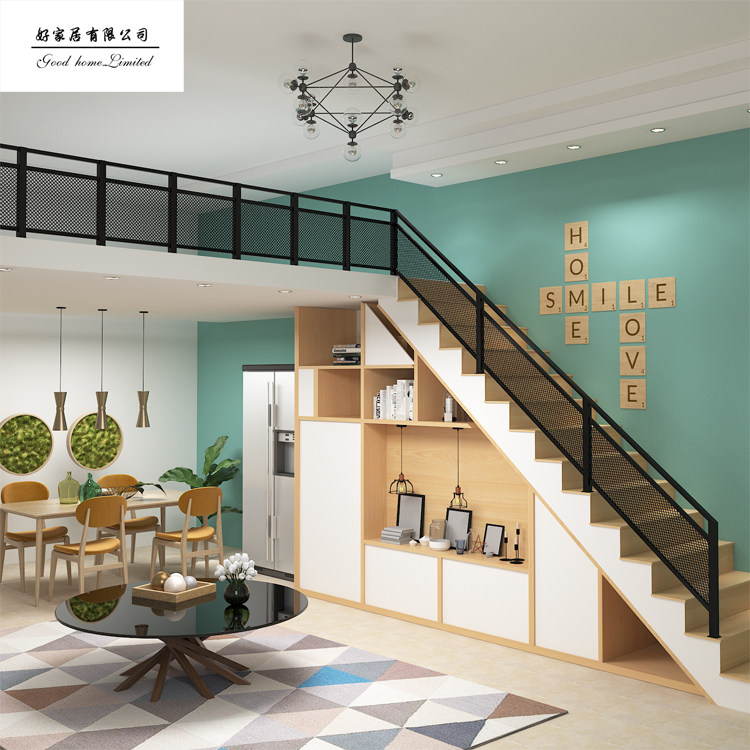 Industrial Wind Iron Art Stairway Armrest Bar Dining Room Decoration Guardrails Iron Art Balcony Railing Fence Partition Office