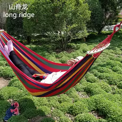 Hammock outdoor swing adult double padded canvas hanging chair wild single hammock outdoor swing anti-rollover