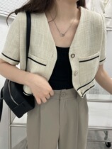 145 small sub new Korean version temperament gentle wind small and fragrant wind Short 100 hitch cardiovert jacket woman