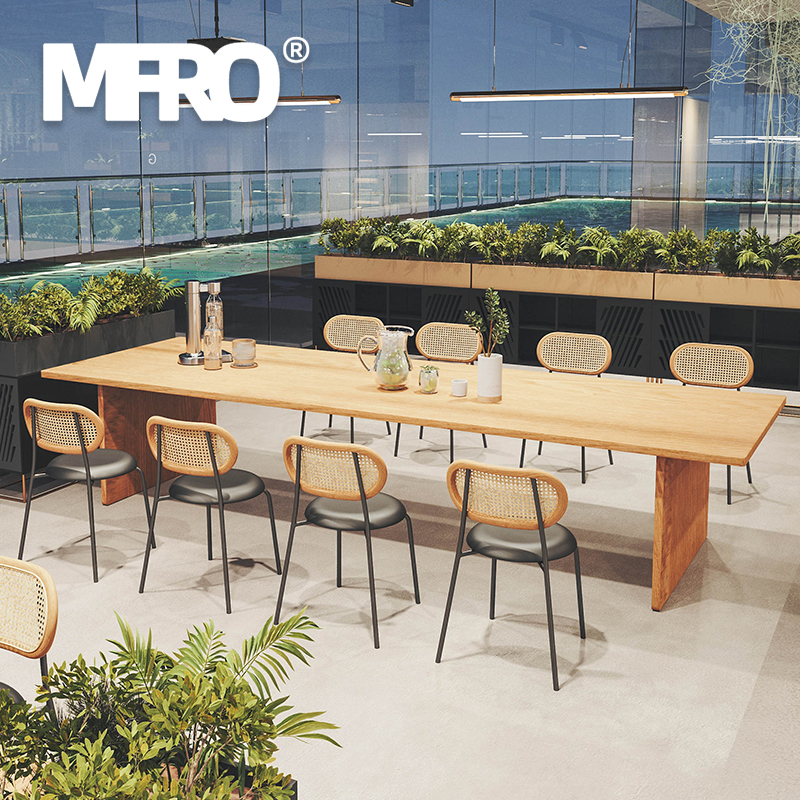 MFRO Nordic solid wood conference table long table and chair combination office reception negotiation table restaurant bar large table