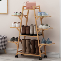 New shoes shelf home indoor good-looking economy simple entrance storage dormitory put bamboo at the door to save space