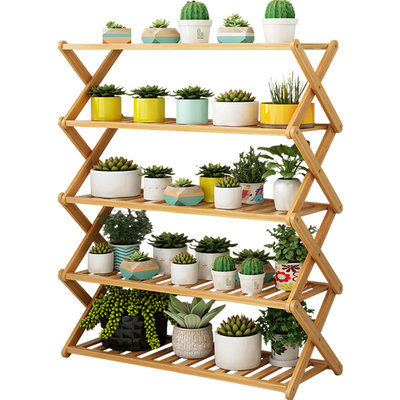 Flower shelf multi-layer indoor and outdoor living room balcony floor-to-ceiling flower pot rack green radish meat rack assembly solid wood