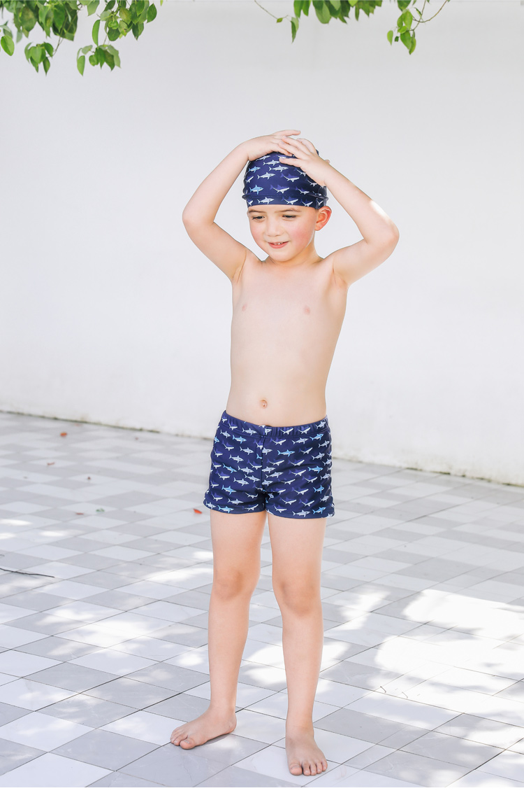 Quần bơi bé trai nhanh khô, rộng rãi, có mũ trùm đầu cho bé phiên bản Hàn Quốc Bộ đồ bơi cho bé trai 6 - 6 tuổi - Bộ đồ bơi của Kid đồ bơi trẻ em nữ