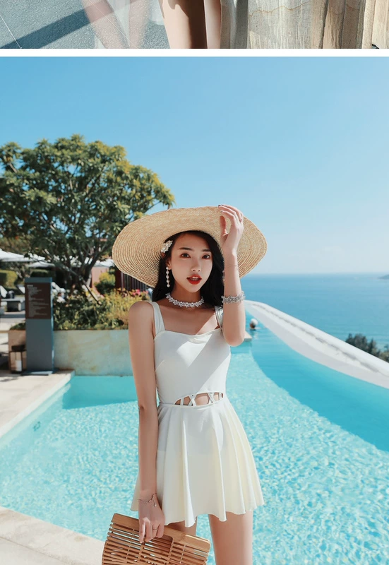 Nước hoa nhỏ mùa xuân nóng bỏng phù hợp với nữ 2018 mới mùa đông áo tắm trắng một mảnh áo tắm mỏng lưới màu đỏ - Bộ đồ bơi One Piece
