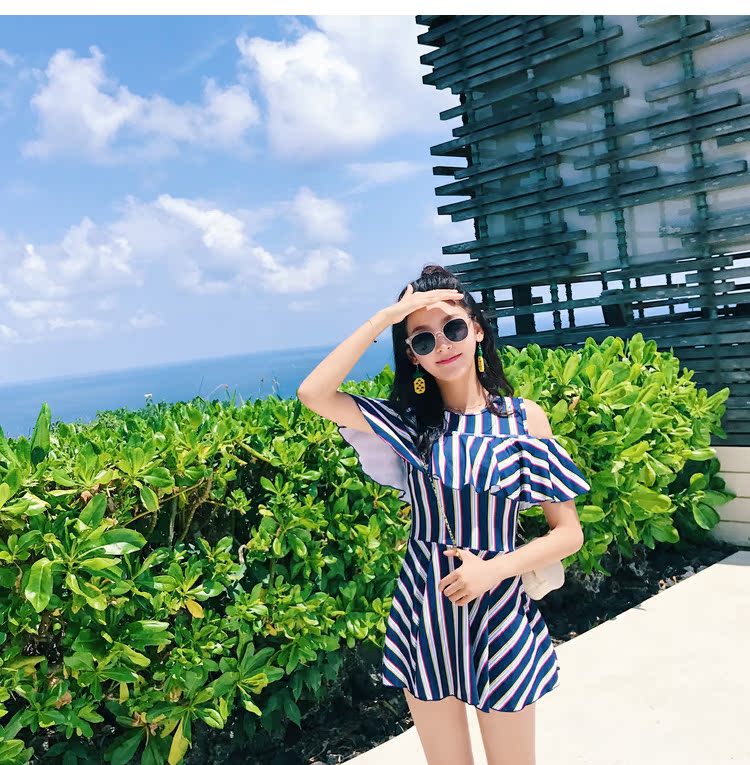 Áo tắm nữ xẻ váy bảo thủ che bụng giảm béo Meishan mới Hàn Quốc đồ bơi đi biển đi biển - Bộ đồ bơi hai mảnh bộ đồ bơi 2 mảnh
