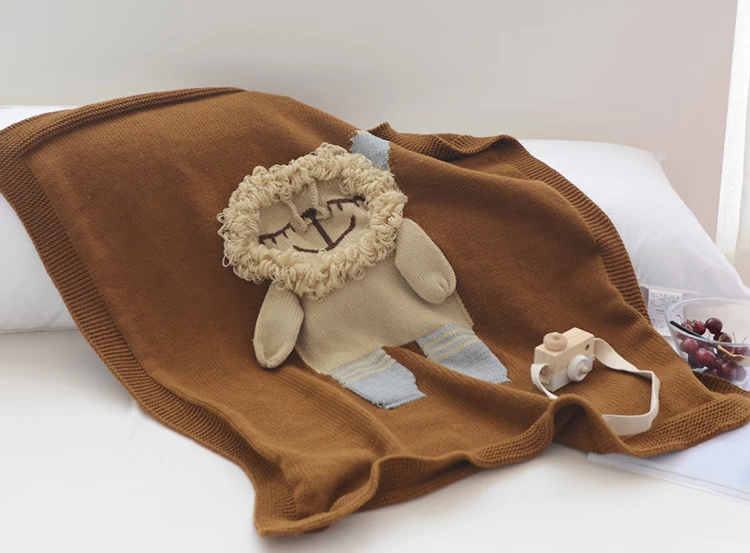 tay dệt kim cho trẻ em bé chăn đan ba chiều cartoon máy lạnh chăn tắt ba chiều hoạt hình đan giản dị chăn - Ném / Chăn chăn lông nhung