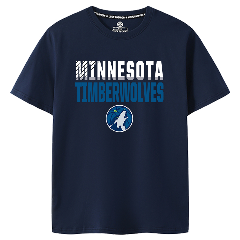 Minnesota Timberwolves Style Training Wear Edwards American Trendy Brand Heavyweight T-Shirt Summer Loose Basketball Sports Short Sleeve