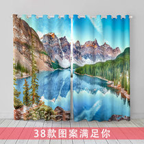  Personalized customization Landscape Lake stream small river landscape curtain Balcony Bedroom living room Office shading Modern