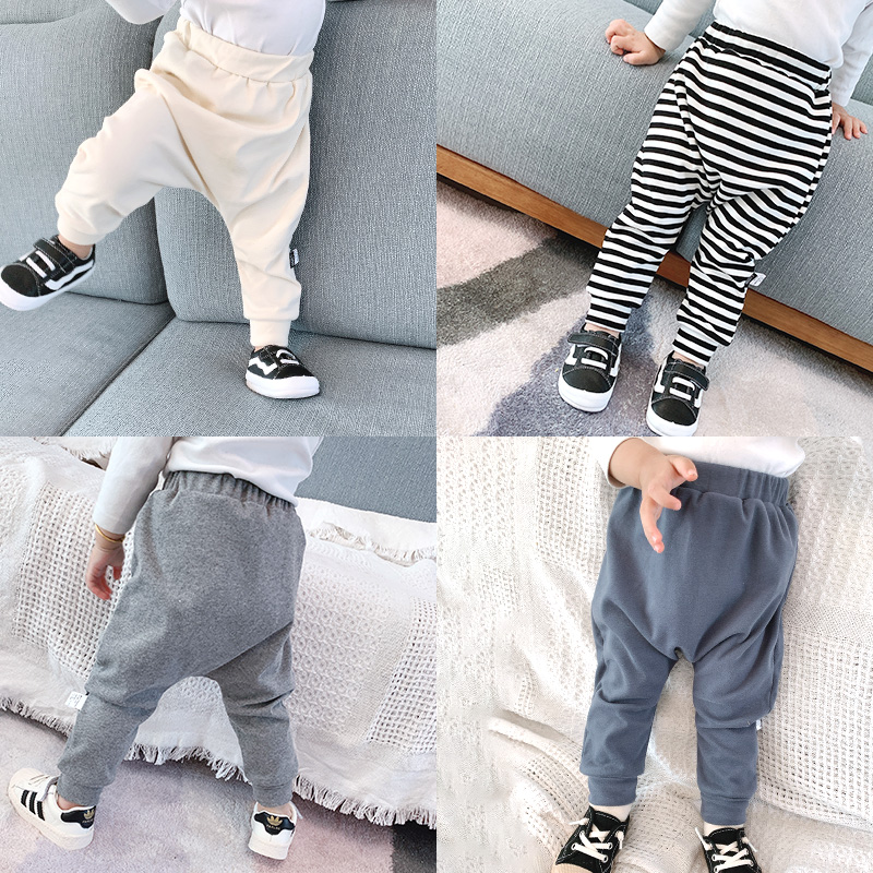 Male baby Harun pants pure cotton loose 2022 Autumn loaded with baby large PP pants girl 2 years 1 baby 3 casual 4 long pants