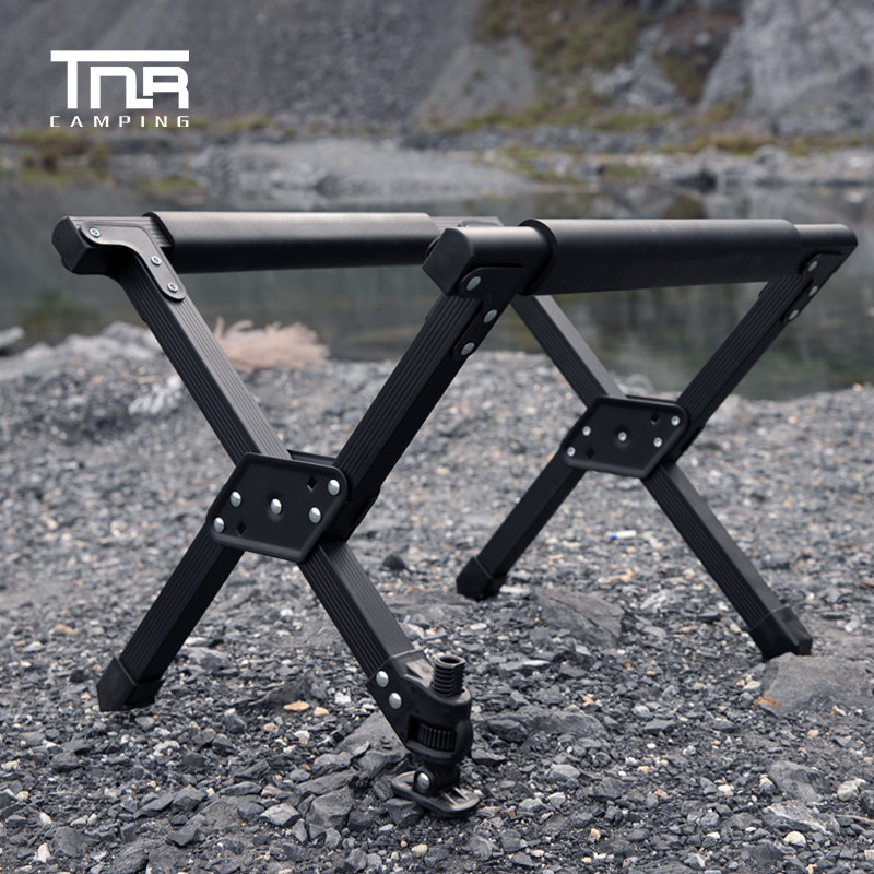 TNR Outdoor Camping Refrigerator Rack Aluminum Alloy Folding Portable Car Storage Bracket Camping Multifunctional Storage Shelf