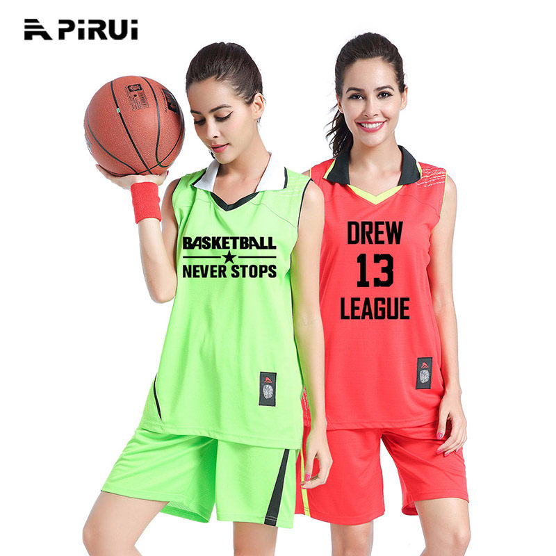 New Pint Women's Style Basketball Suit Printed Word Group Purchase for Custom Xia Training Competition Ladies Turnover Basketball Clothes