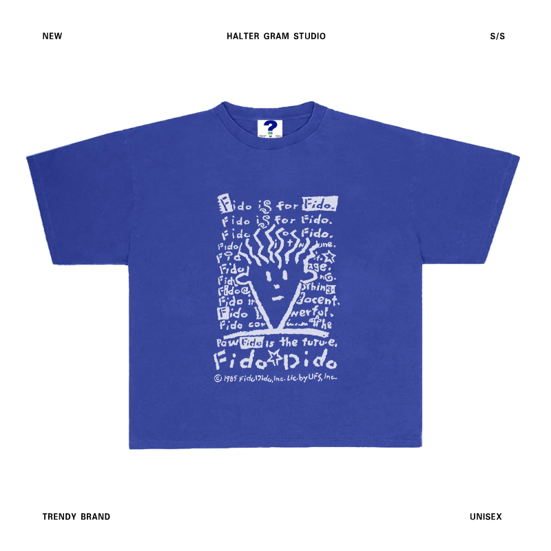 Fido Dido Cartoon Print T-Shirt American Retro 90S Street Style Short-Sleeved Top