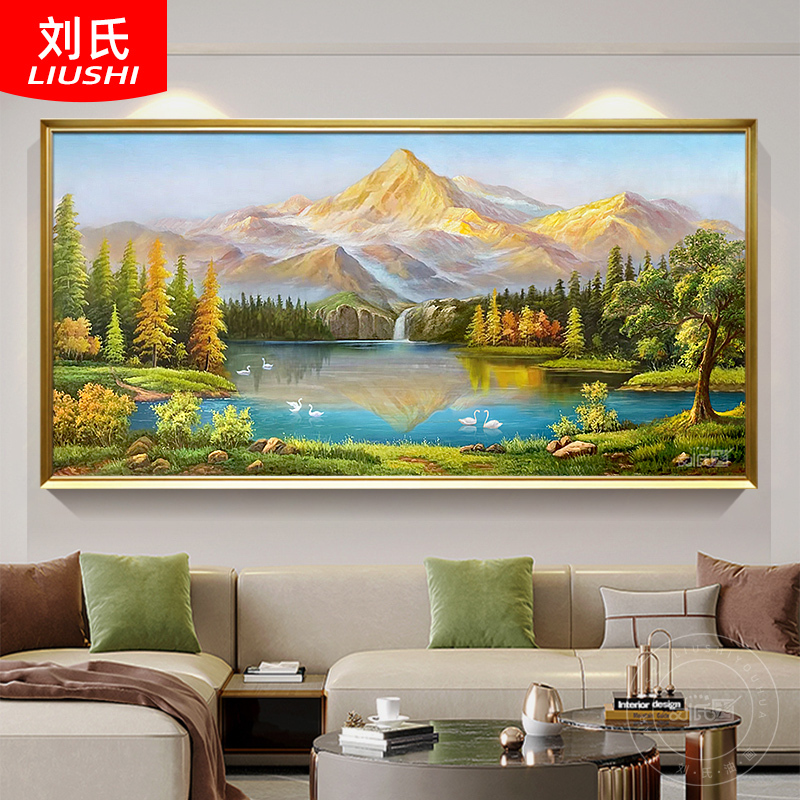 Cornucopia Hand-Painted Oil Painting Rizhao Jinshan Living Room Decoration Painting European Landscape Mural American Hanging Painting Dafen Village