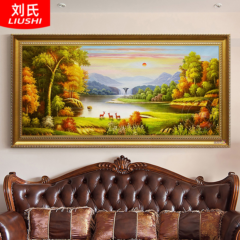 Sunrise in the East European-Style Landscape Oil Painting Living Room Hanging Painting Horizontal Version Mural Entrance Decoration Painting Hand-Painted Treasure Bowl Sunrise in the East European-Style Landscape Oil Painting Living Room Hanging Painting Horizontal Version Mural Entrance Decoration Painting Hand-Painted Treasure Bowl