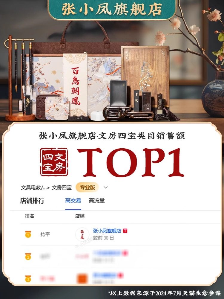 Zifangzhai Zhang Xiaofeng Calligraphy Four Treasures Set: Brush, Ink, Paper, and Inkstone, Complete Beginner Calligraphy Practice Set for Elementary Students, Decorative Items, Brush Holder, Inkstone, Ink Stick, Calligraphy Pen Holder, Pen Hanger, Gift Box, Special Use