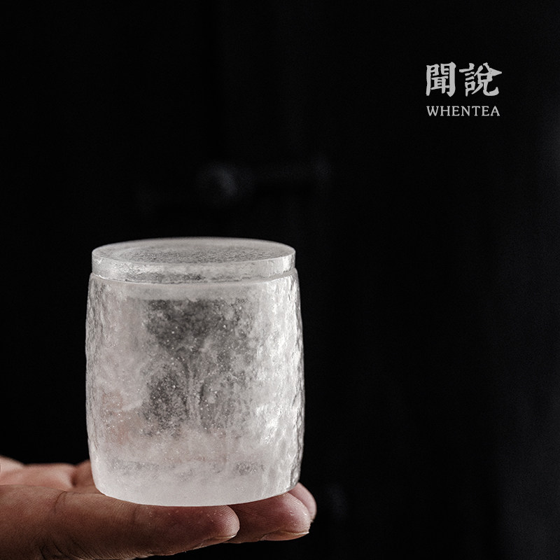 Heard) Ancient French glazed tea leaf jars ice cubes Ice Cubes Tick-to-hand Frozen Burning Small Number Waking Tea Jar Tea Bin