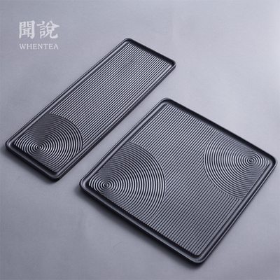 Heard) Black Tao Tea tray Day Dried Landscape Ceramic Jug Bearing Small Tea Table Water Storage Brief for Home Dry Bubble Terrarium