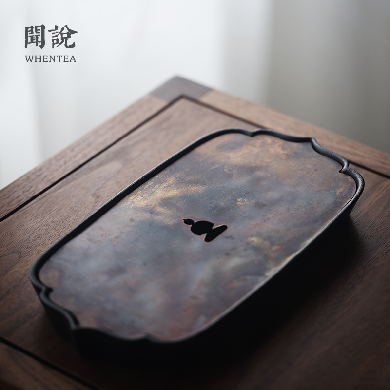 Copper dry bubble tray Nirvana series Jingdezhen pure handmade water storage Zen simple household small tea tray